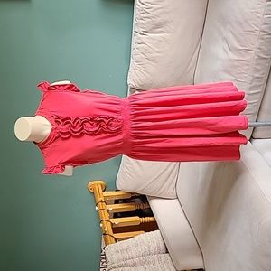 Matilda Jane 'One Way' coral ruffle knit dress, size Large